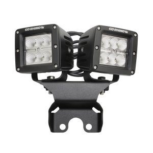Jeep Wrangler JT Light Mounts - Rear - Go Rhino - Hard Top Rear for 3x3 LED Cubes - Textured Black - `18-`20